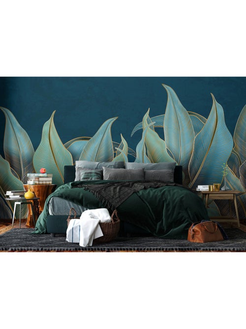 Papier peint intissé - Palmiers dorés - 375x270 cm - Kiabi