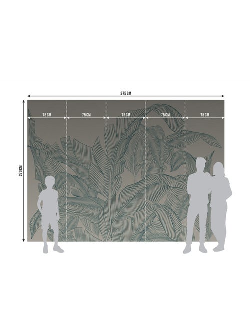 Papier peint intissé - Palmiers subtils - 375x270 cm - Kiabi