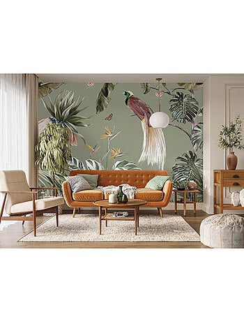 Papier peint intissé - Paon dans la jungle - 375x270 cm