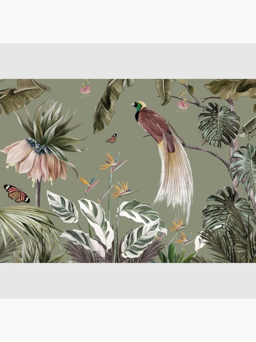 Papier peint intissé - Paon dans la jungle - 375x270 cm - Kiabi