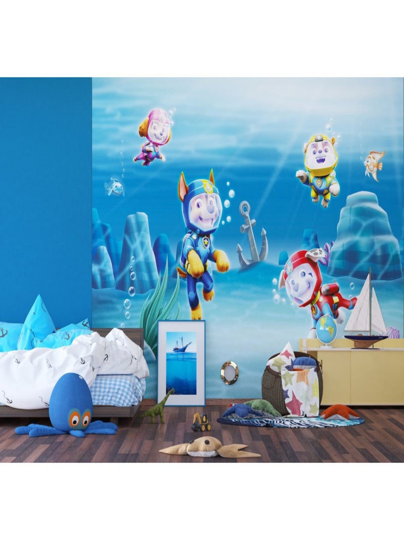 Papier Peint Intissé - Pat'Patrouille - modèle mission sous la mer 360 cm x 270 cm Multicolore - Kiabi