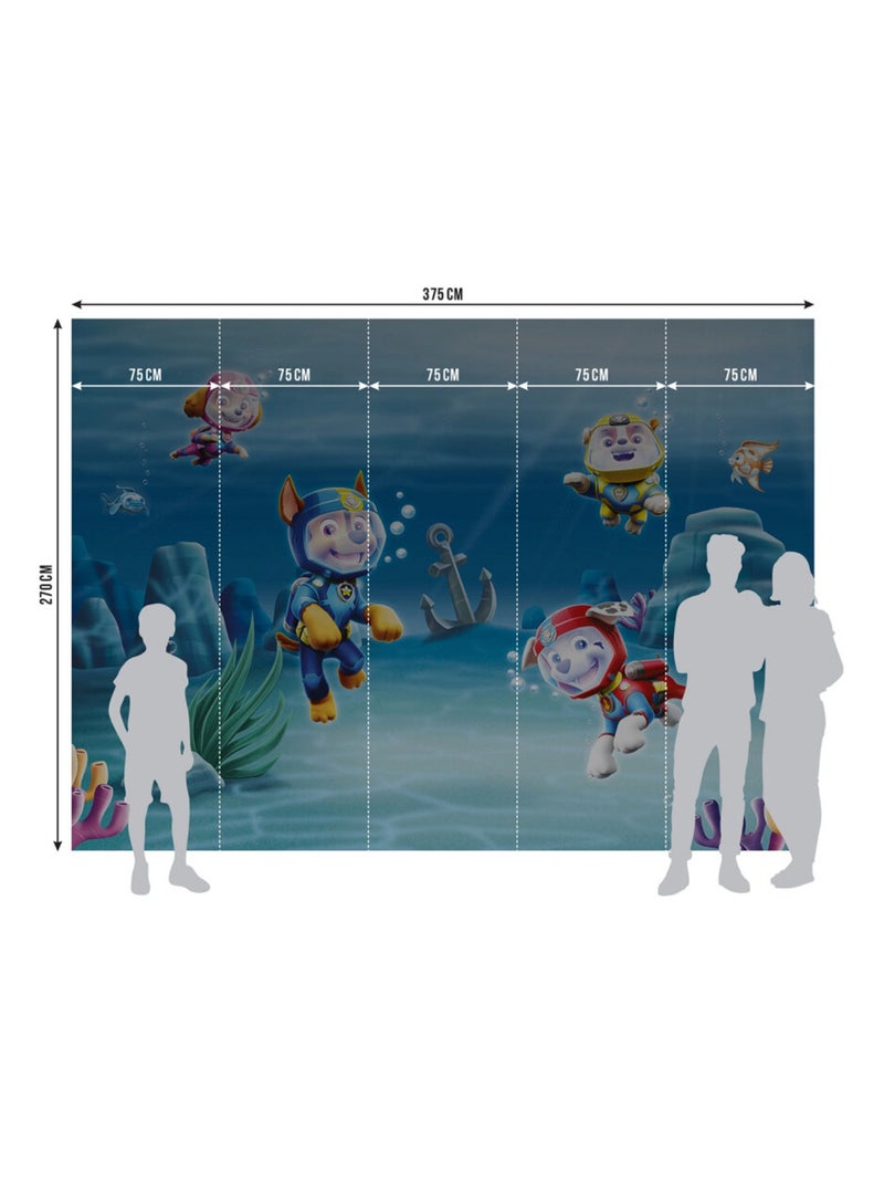 Papier Peint Intissé - Pat'Patrouille - modèle mission sous la mer 360 cm x 270 cm Multicolore - Kiabi