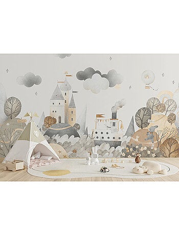 Papier peint intissé - Paysage de forêt onirique à l'aquarelle - 375x270 cm