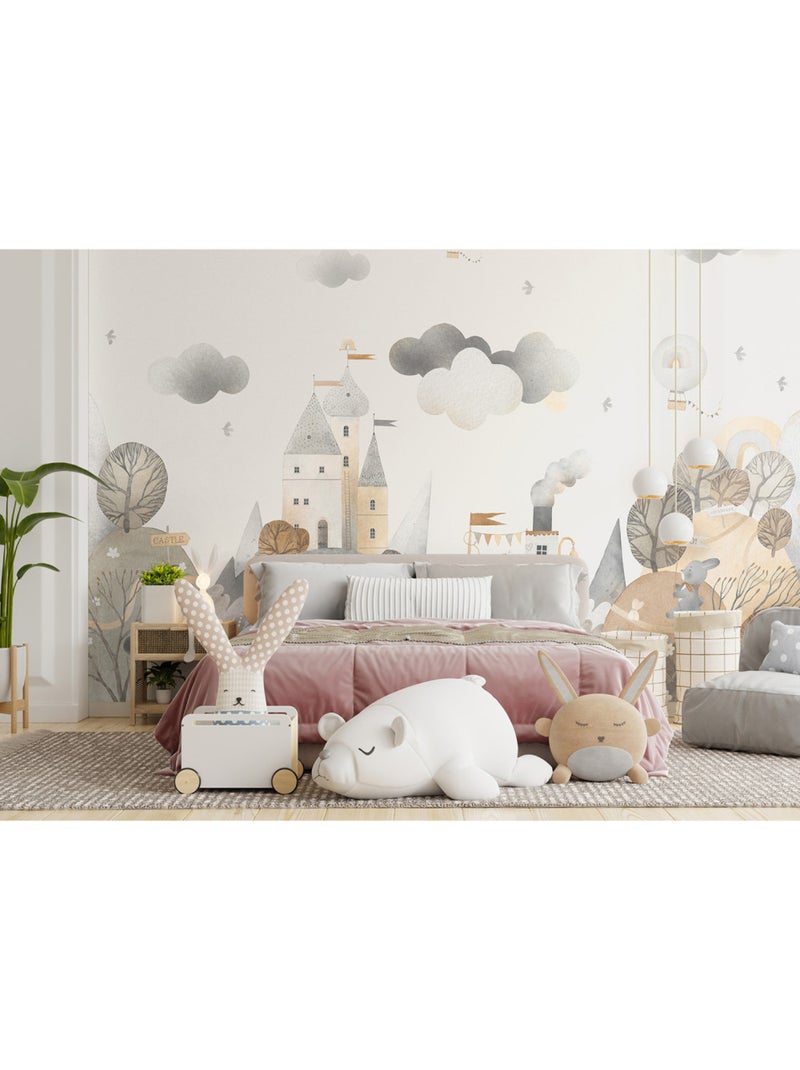 Papier peint intissé - Paysage de forêt onirique à l'aquarelle - 375x270 cm Multicolore - Kiabi