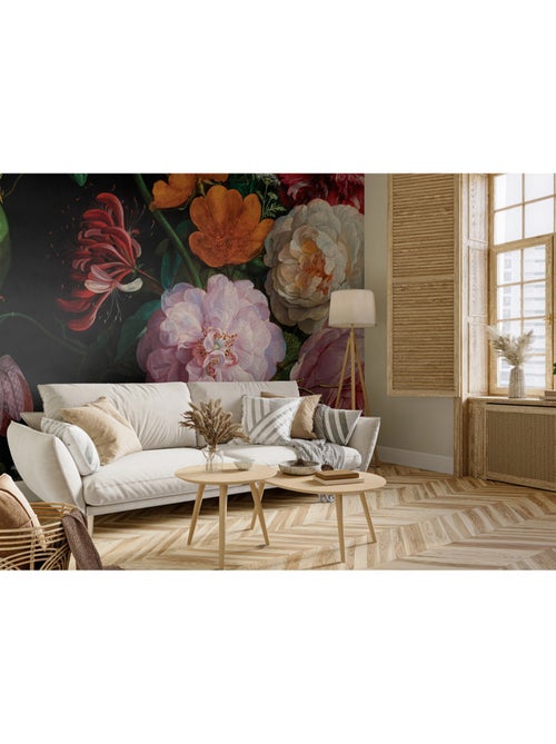 Papier peint intissé - Peinture en fleurs - 375x270 cm - Kiabi