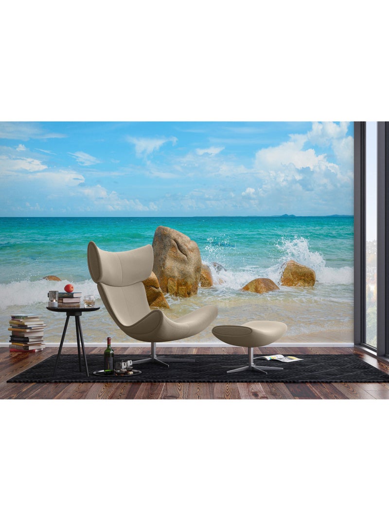 Papier peint intissé - Plage de sable - 375x270 cm Multicolore - Kiabi