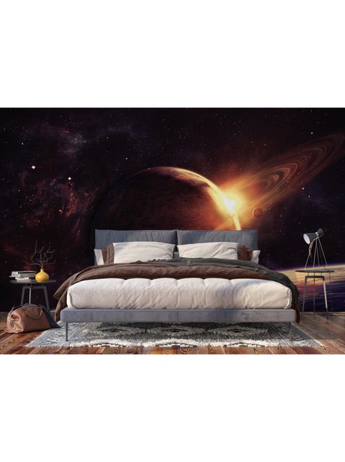Papier peint intissé - Planète dans l'espace - 375x270 cm - Kiabi