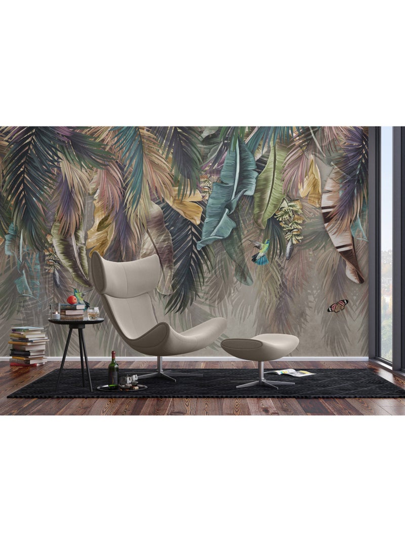 Papier peint intissé - Plumes - 375x270 cm Multicolore - Kiabi