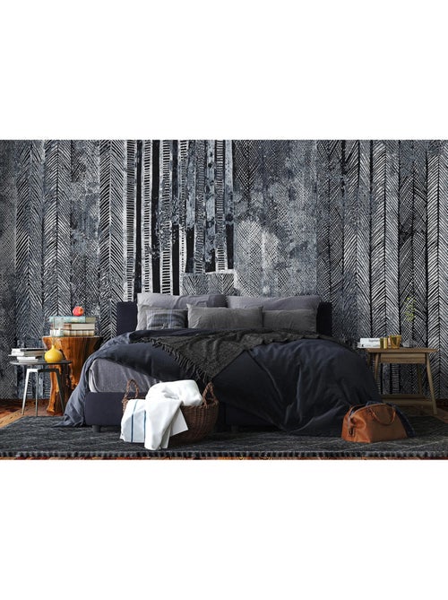 Papier peint intissé - Pneus grunge - 375x270 cm - Kiabi