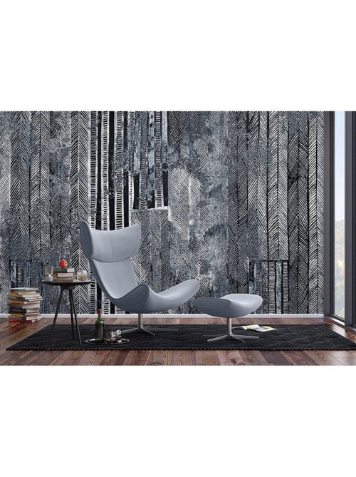 Papier peint intissé - Pneus grunge - 375x270 cm - Kiabi
