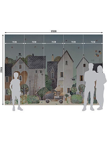 Papier peint intissé - Quartier charmant - 375x270 cm