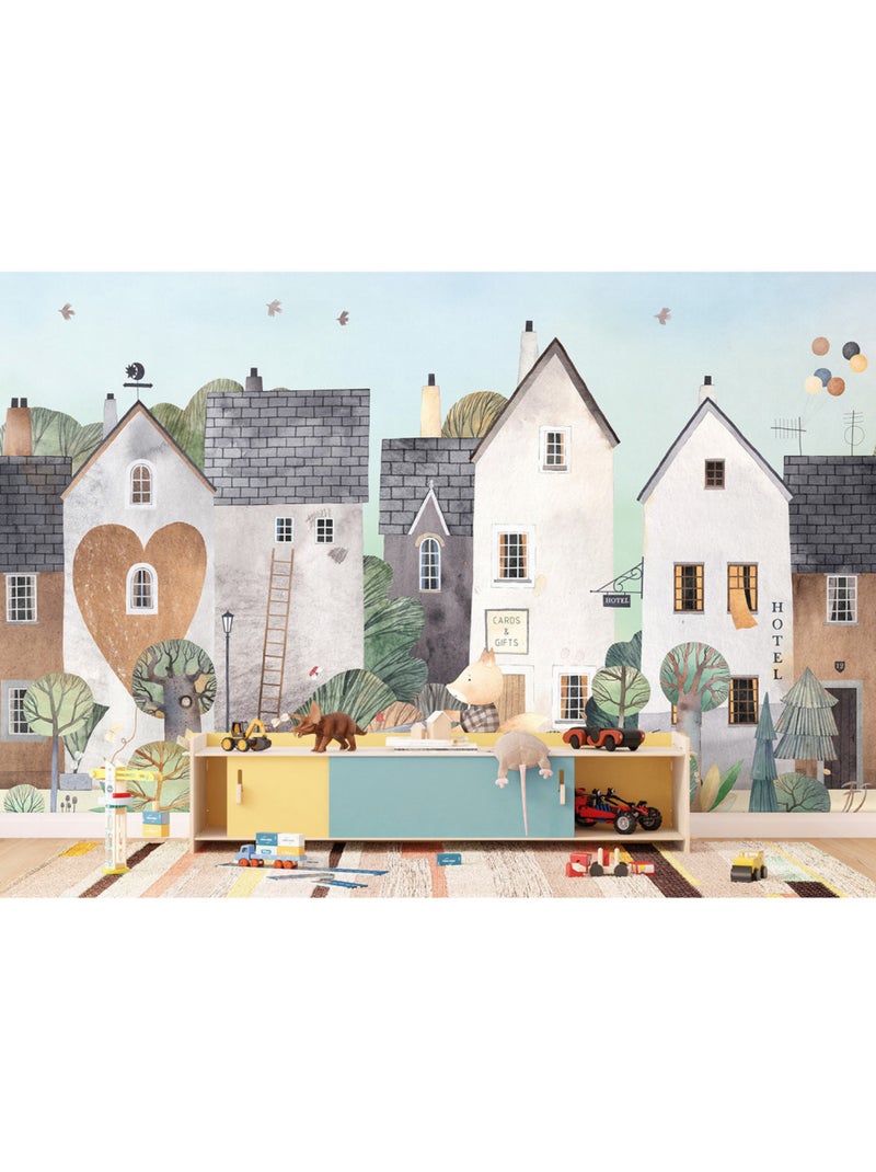 Papier peint intissé - Quartier charmant - 375x270 cm Multicolore - Kiabi