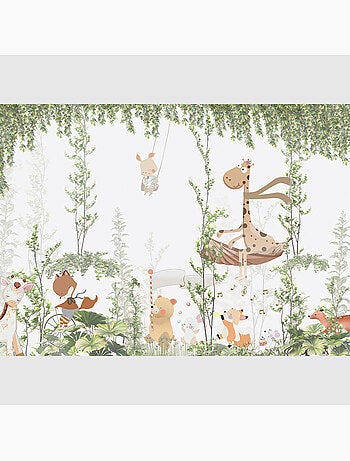 Papier peint intissé - Réunion des amis de la jungle - 375x270 cm