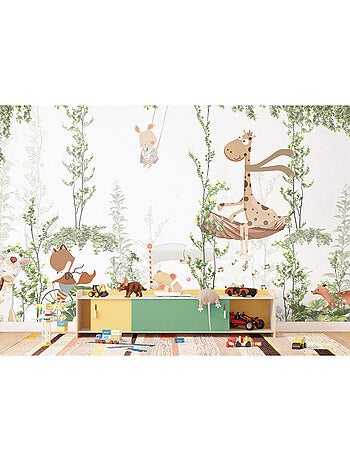 Papier peint intissé - Réunion des amis de la jungle - 375x270 cm