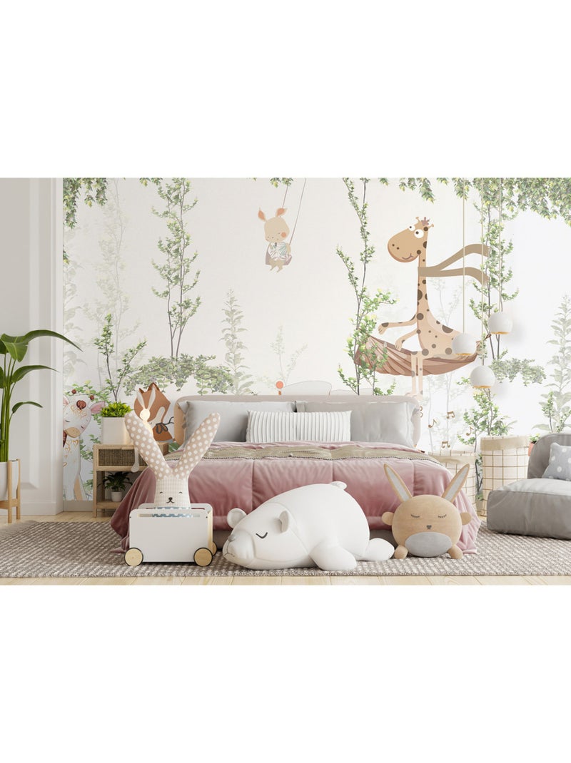 Papier peint intissé - Réunion des amis de la jungle - 375x270 cm Multicolore - Kiabi