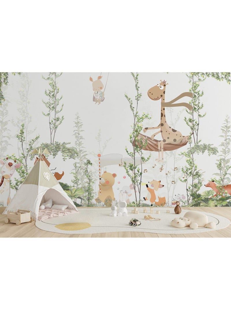 Papier peint intissé - Réunion des amis de la jungle - 375x270 cm Multicolore - Kiabi