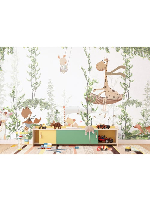 Papier peint intissé - Réunion des amis de la jungle - 375x270 cm - Kiabi