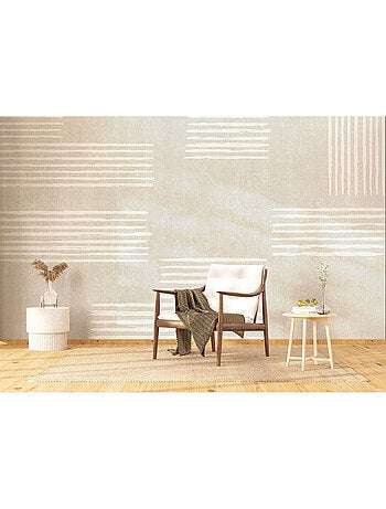 Papier peint intissé - tapis en lin - 375x270 cm