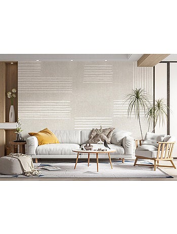 Papier peint intissé - tapis en lin - 375x270 cm