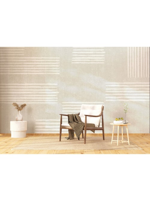 Papier peint intissé - tapis en lin - 375x270 cm - Kiabi