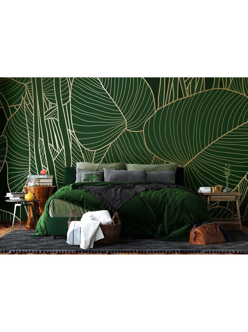 Papier peint intissé - Vert doré - 375x270 cm Multicolore - Kiabi