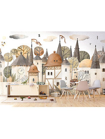 Papier peint intissé - Ville aquarelle - 375x270 cm