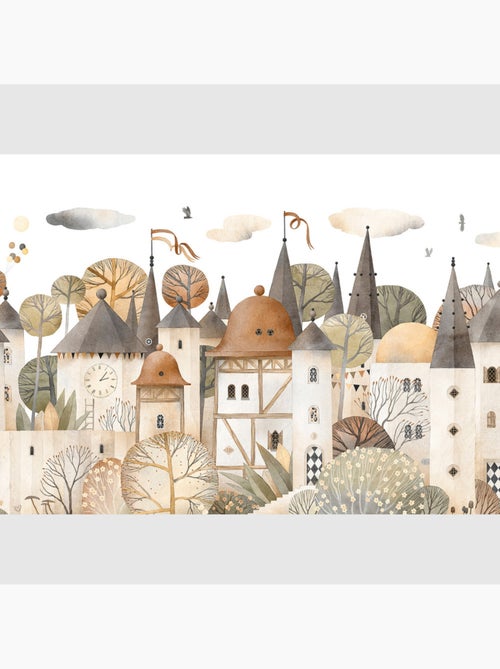 Papier peint intissé - Ville aquarelle - 375x270 cm - Kiabi