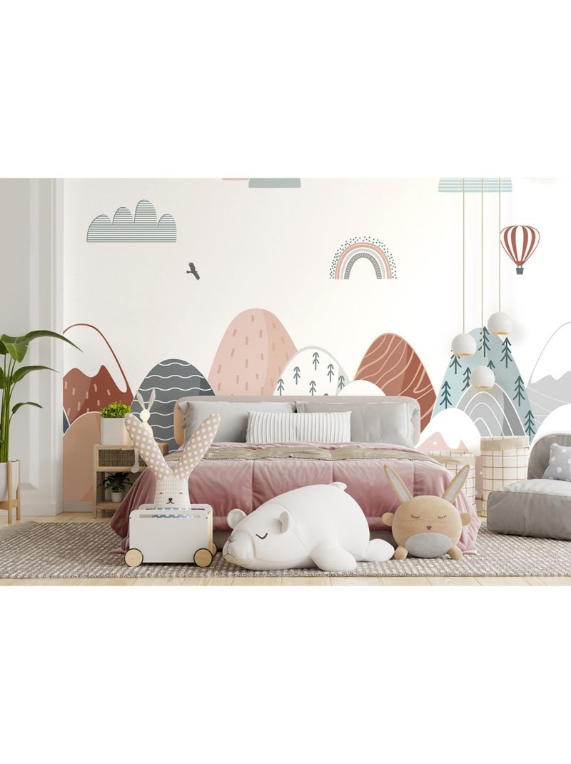 Papier peint intissé - Voyage en montagne pastel - 375x270 cm Multicolore - Kiabi