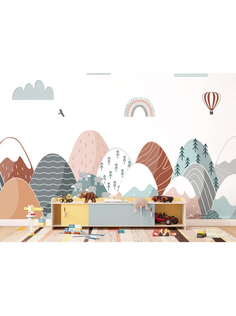 Papier peint intissé - Voyage en montagne pastel - 375x270 cm Multicolore - Kiabi