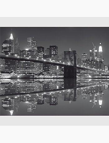 Papier peint intissé - Vue nocturne du pont de Brooklyn - 360x270 cm