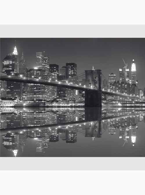 Papier peint intissé - Vue nocturne du pont de Brooklyn - 360x270 cm - Kiabi