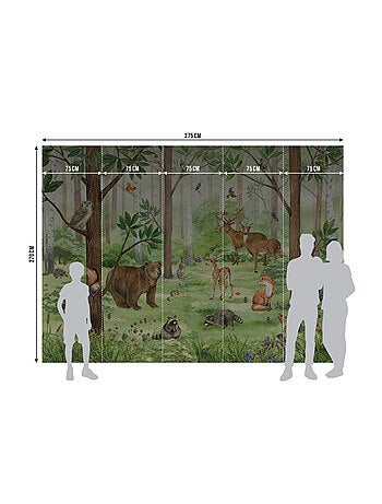 Papier peint intissé animaux de la forêt 375 x 270 cm