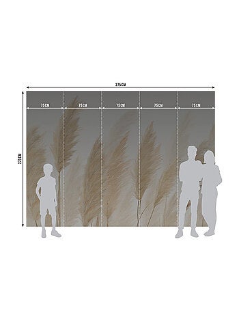 Papier peint intissé arbres dans le vent couleur sable 375 x 270 cm
