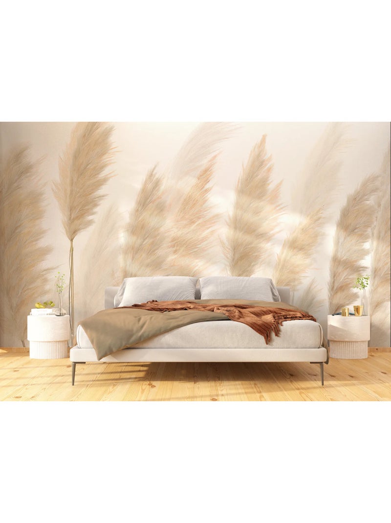 Papier peint intissé arbres dans le vent couleur sable 375 x 270 cm Beige - Kiabi