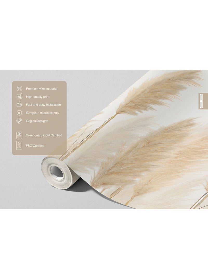 Papier peint intissé arbres dans le vent couleur sable 375 x 270 cm Beige - Kiabi