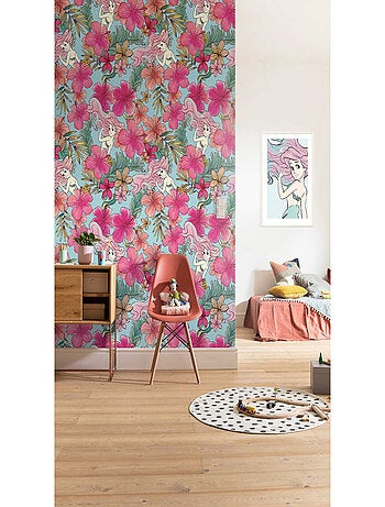 Papier peint intissé Ariel la petite Sirène Motif floral Pastel Disney 200 X 280 CM