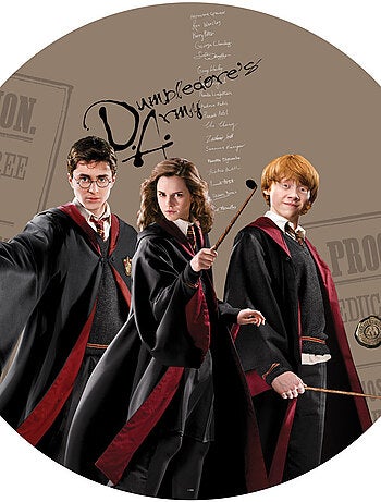 Papier peint intissé auto-adhésif rond Harry Potter et ses amis - Hermione et Ron - 70 x 70 cm