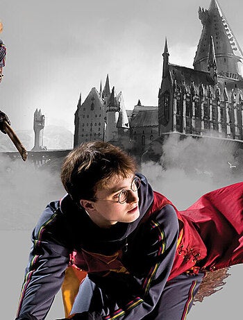 Papier peint intissé auto-adhésif rond Harry Potter Quidditch 3 personnages - 70 x 70 cm