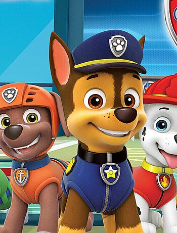 Papier peint intissé auto-adhésif rond Pat'patrouille dans la tour - 70 x 70 cm