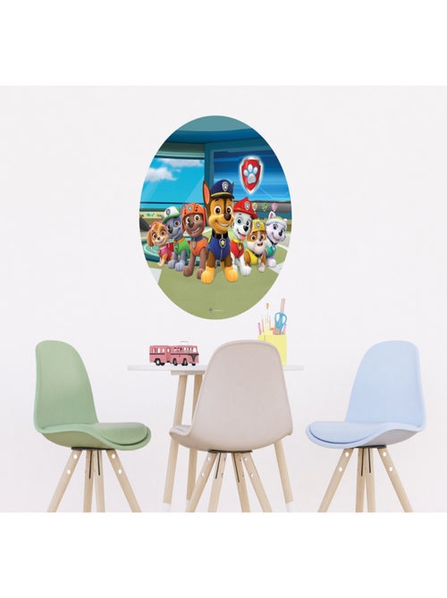 Papier peint intissé auto-adhésif rond  Pat'patrouille dans la tour - 70 x 70 cm - Kiabi