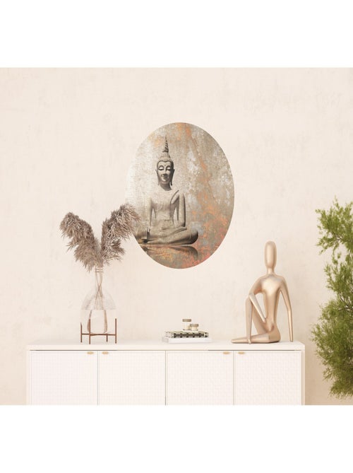 Papier peint intissé auto-adhésif rond  Thème Bouddha - 70 x 70 cm - Kiabi
