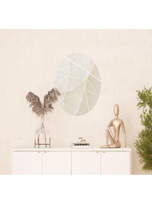 Papier peint intissé auto-adhésif rond  Thème Chemins Blancs - 70 x 70 cm - Kiabi