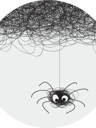 Papier peint intissé auto-adhésif rond  Thème Cute Spider - 140 x 140 cm