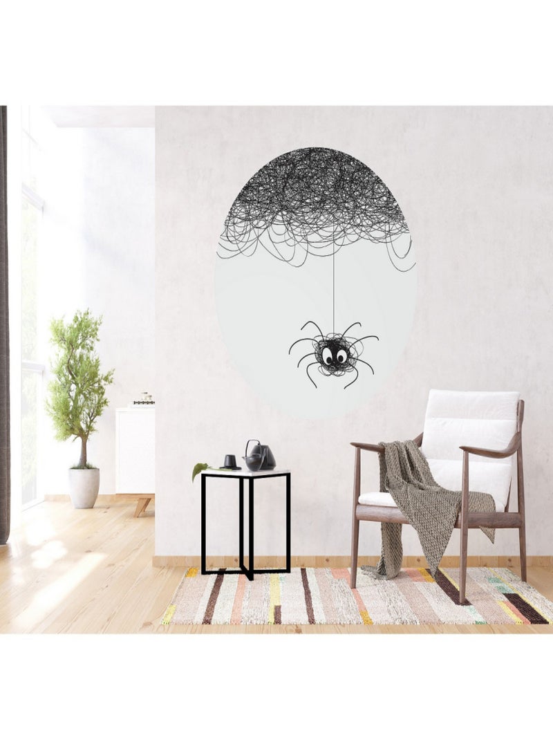 Papier peint intissé auto-adhésif rond  Thème Cute Spider - 140 x 140 cm Multicolore - Kiabi