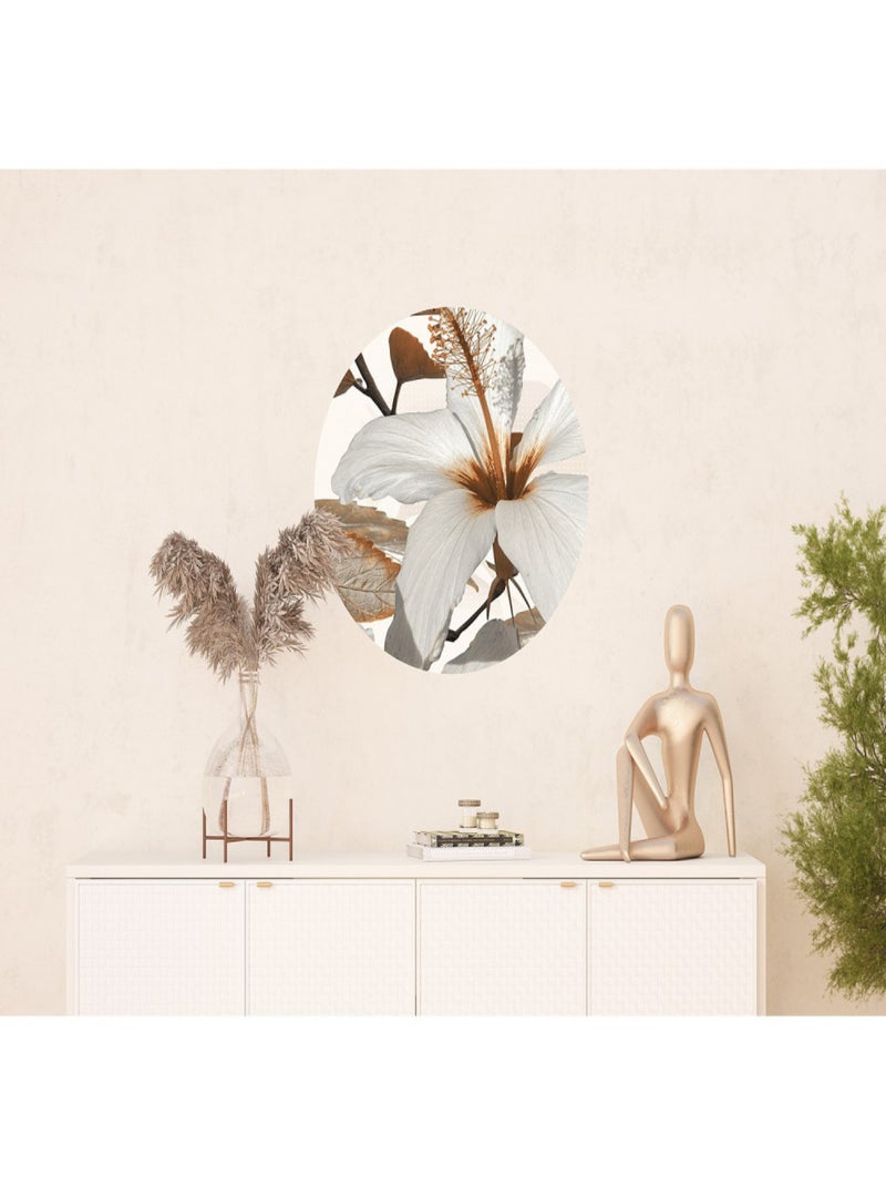 Papier peint intissé auto-adhésif rond  Thème fleurs - 70 x 70 cm Multicolore - Kiabi