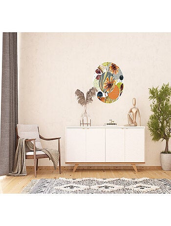 Papier peint intissé auto-adhésif rond Thème Fleurs Et Formes - 70 x 70 cm