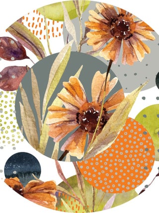 Papier peint intissé auto-adhésif rond  Thème Flowers And Shapes - 140 x 140 cm