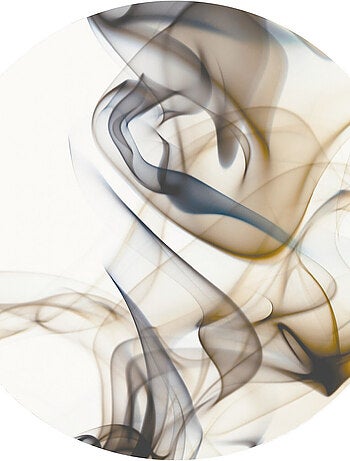 Papier peint intissé auto-adhésif rond Thème Fumée qui coule - 70 x 70 cm