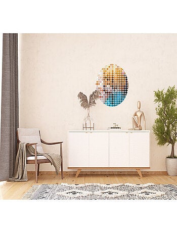 Papier peint intissé auto-adhésif rond Thème Géométrie colorée - 70 x 70 cm