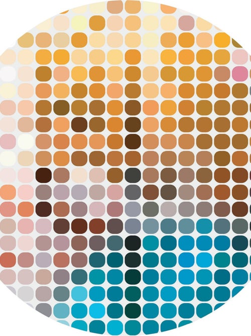 Papier peint intissé auto-adhésif rond  Thème Géométrie colorée - 70 x 70 cm - Kiabi